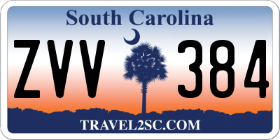 SC license plate ZVV384