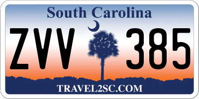 SC license plate ZVV385