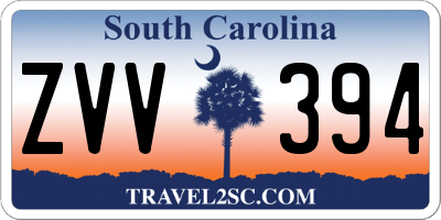 SC license plate ZVV394