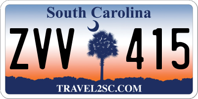 SC license plate ZVV415