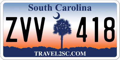 SC license plate ZVV418