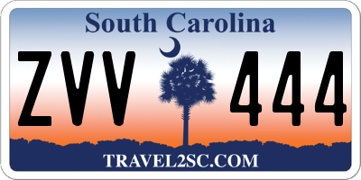 SC license plate ZVV444