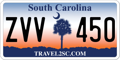 SC license plate ZVV450