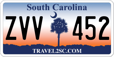 SC license plate ZVV452