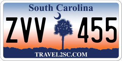 SC license plate ZVV455