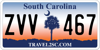 SC license plate ZVV467