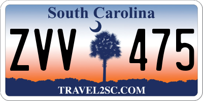 SC license plate ZVV475