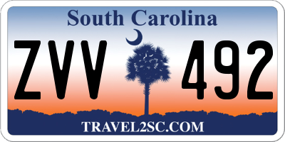 SC license plate ZVV492