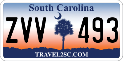 SC license plate ZVV493