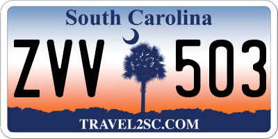 SC license plate ZVV503