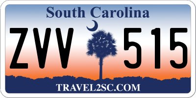 SC license plate ZVV515