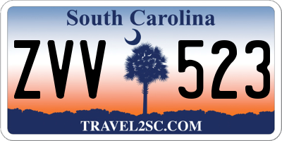 SC license plate ZVV523