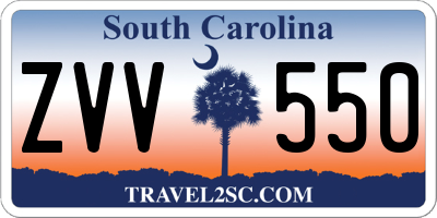 SC license plate ZVV550