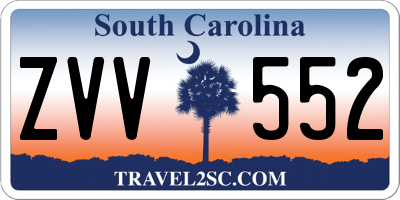 SC license plate ZVV552