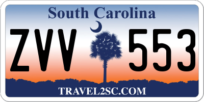 SC license plate ZVV553