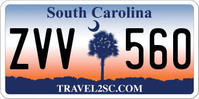 SC license plate ZVV560