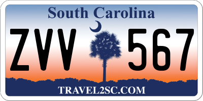 SC license plate ZVV567