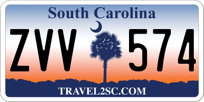 SC license plate ZVV574