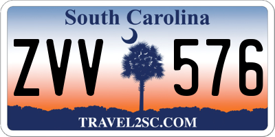 SC license plate ZVV576