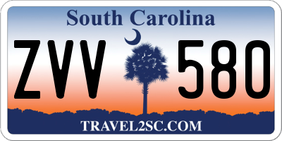 SC license plate ZVV580