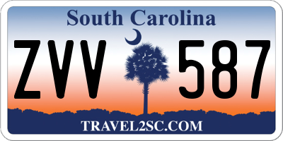 SC license plate ZVV587