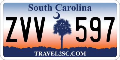 SC license plate ZVV597