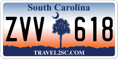 SC license plate ZVV618