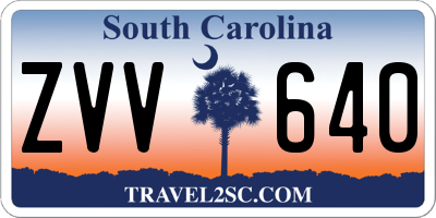 SC license plate ZVV640