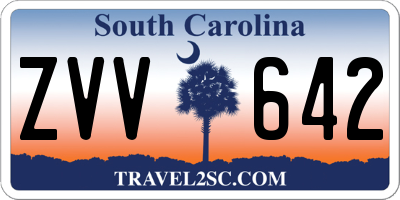 SC license plate ZVV642