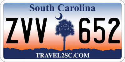 SC license plate ZVV652