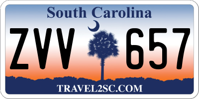 SC license plate ZVV657