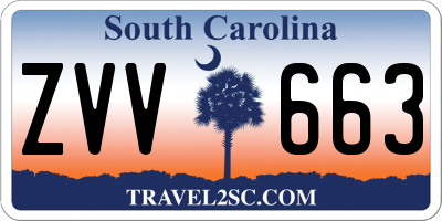 SC license plate ZVV663