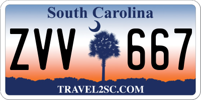 SC license plate ZVV667