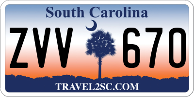 SC license plate ZVV670