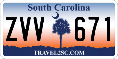 SC license plate ZVV671