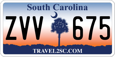 SC license plate ZVV675