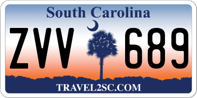 SC license plate ZVV689