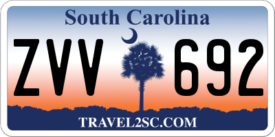 SC license plate ZVV692