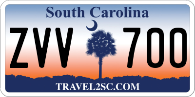 SC license plate ZVV700