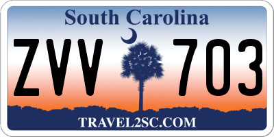 SC license plate ZVV703