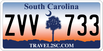 SC license plate ZVV733