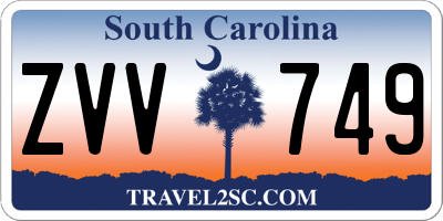 SC license plate ZVV749