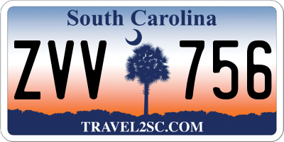 SC license plate ZVV756