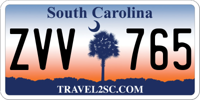 SC license plate ZVV765