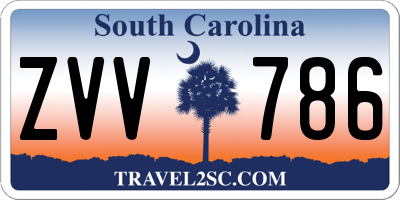 SC license plate ZVV786