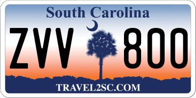 SC license plate ZVV800