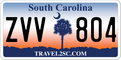 SC license plate ZVV804