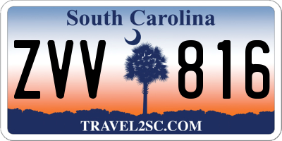 SC license plate ZVV816