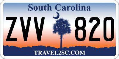 SC license plate ZVV820