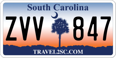 SC license plate ZVV847